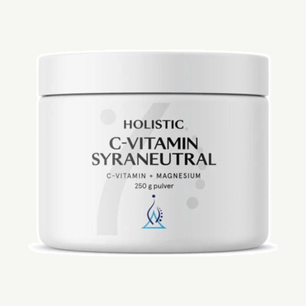 Förpackningen till Holistic C-vitamin Syraneutral Pulver 250 g