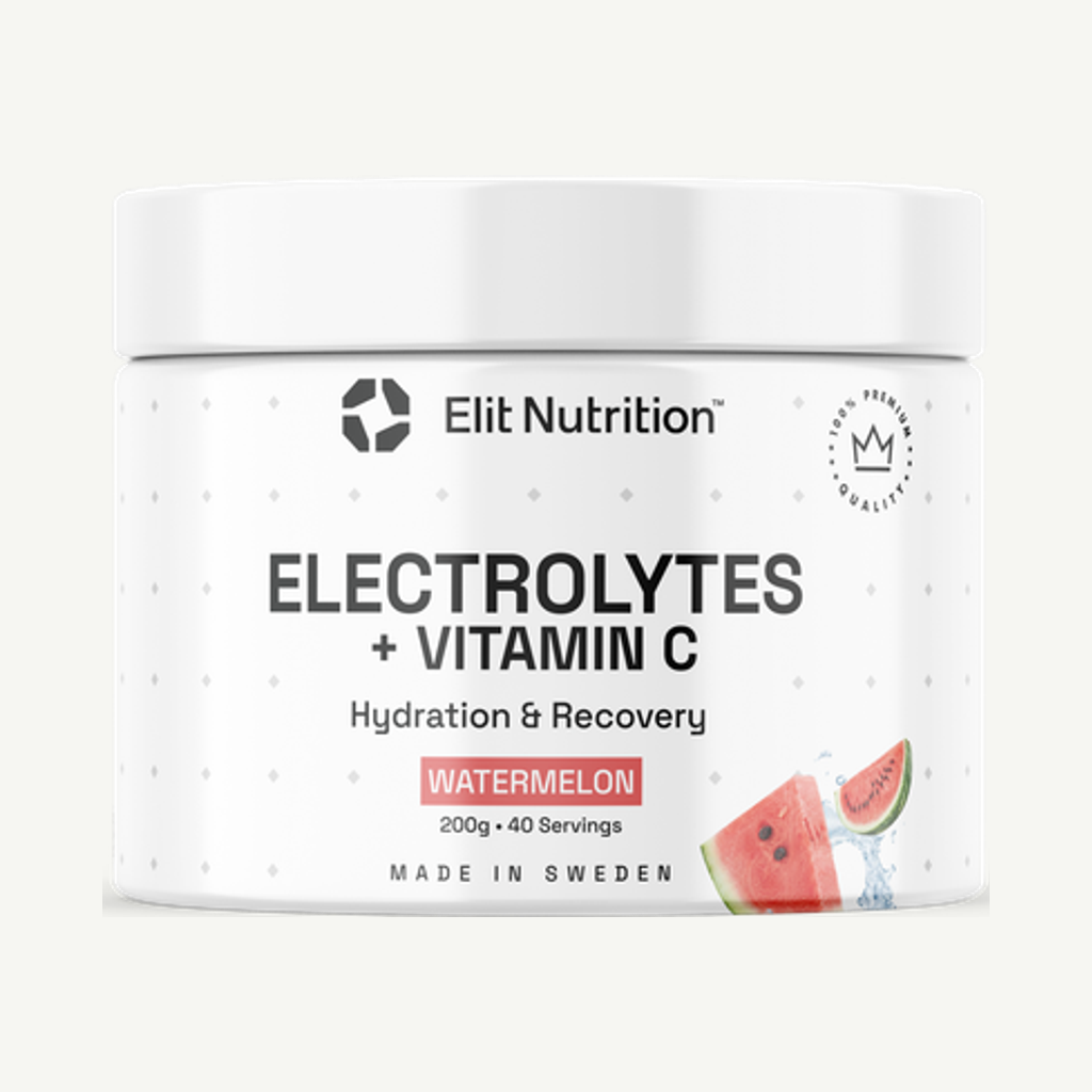 Förpackningen till Elit Nutrition Electrolytes + Vitamin C 300 g - Vattenmelon