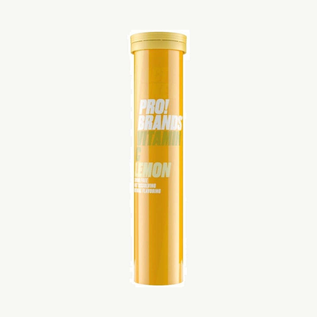 Förpackningen till ProBrands Vitamin C Lemon 20 brustabletter