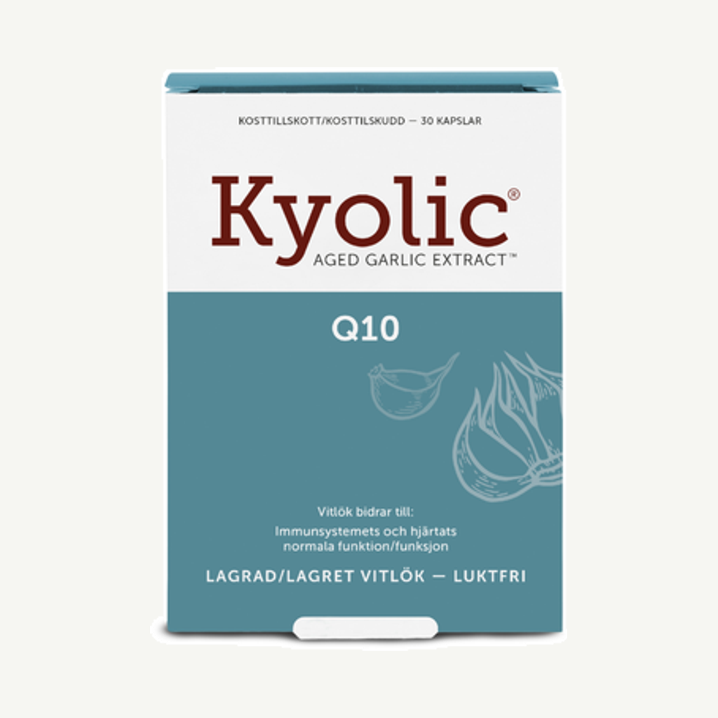 Förpackningen till Kyolic Original 600mg & Q10 100mg 30k