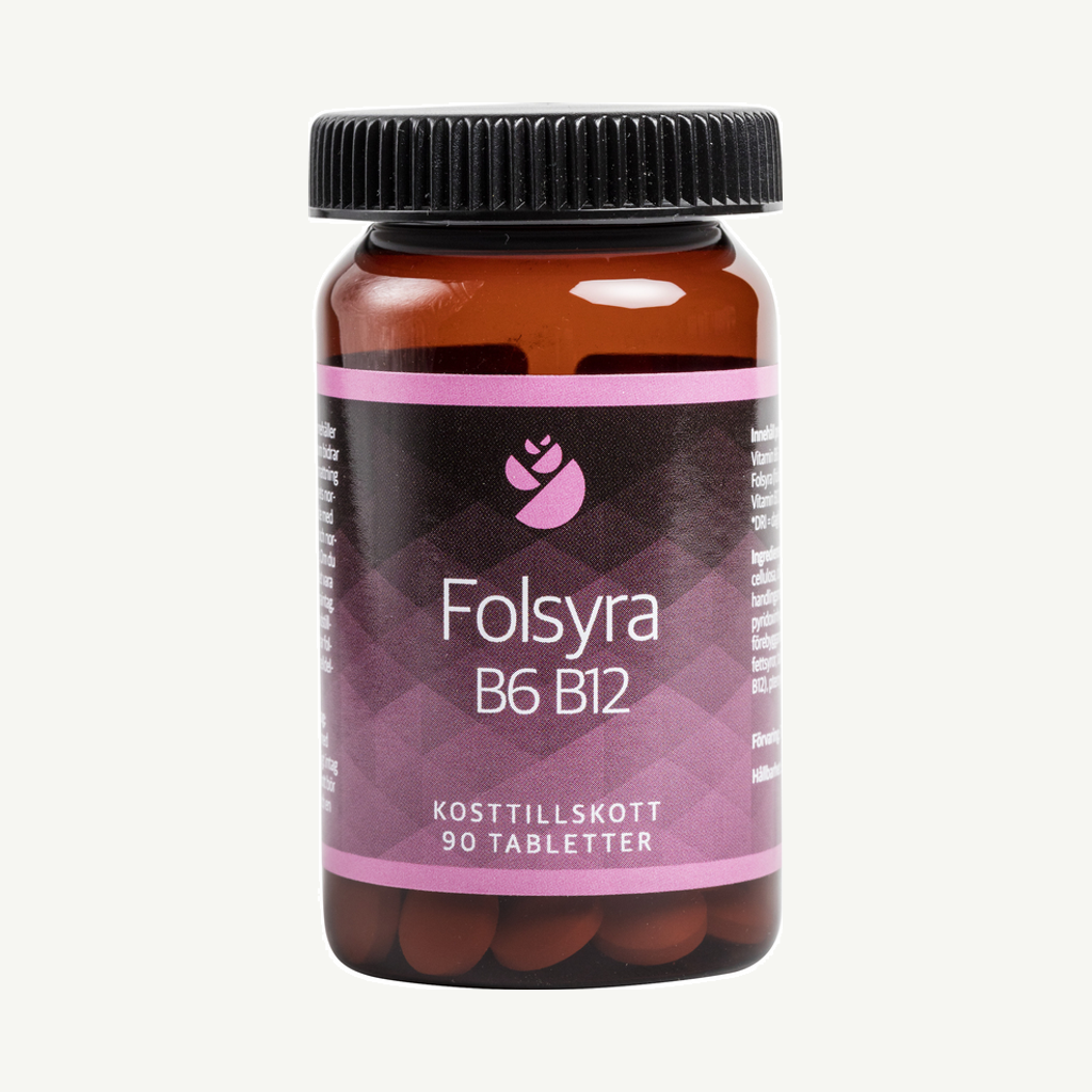 Förpackningen till Bringwell Folsyra B6 B12 90 tabletter