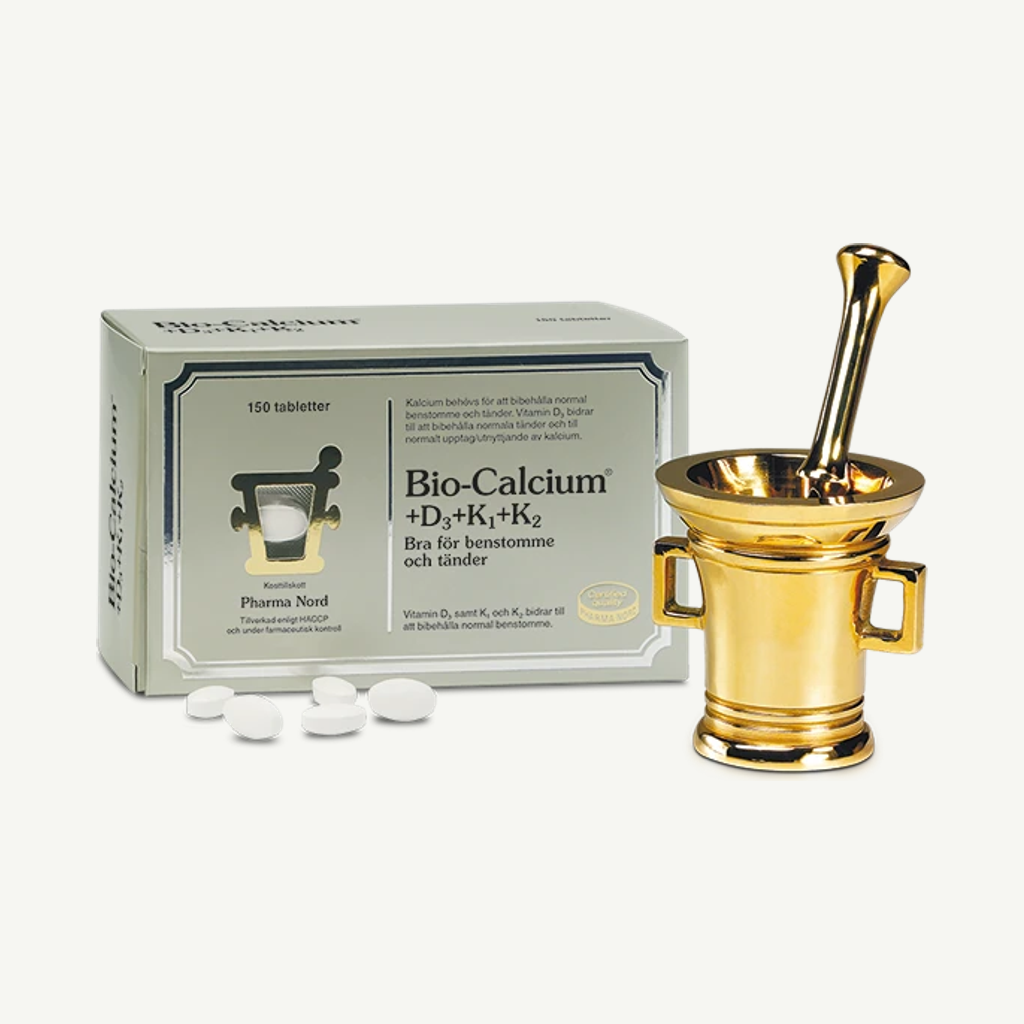 Förpackningen till Bio-Calcium+D3+K1+K2 150 st