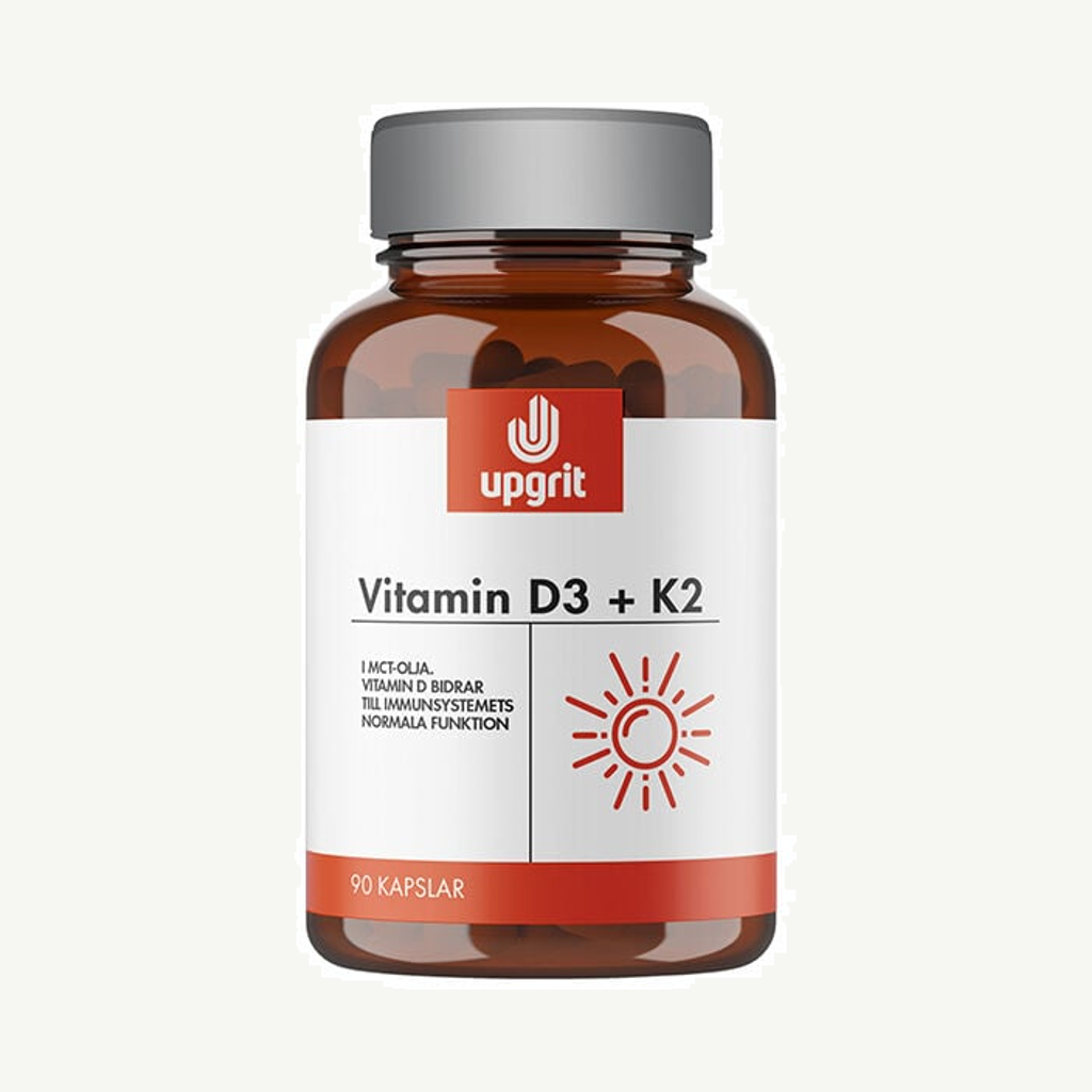 Förpackningen till Vitamin D3 + K2 90 kapslar