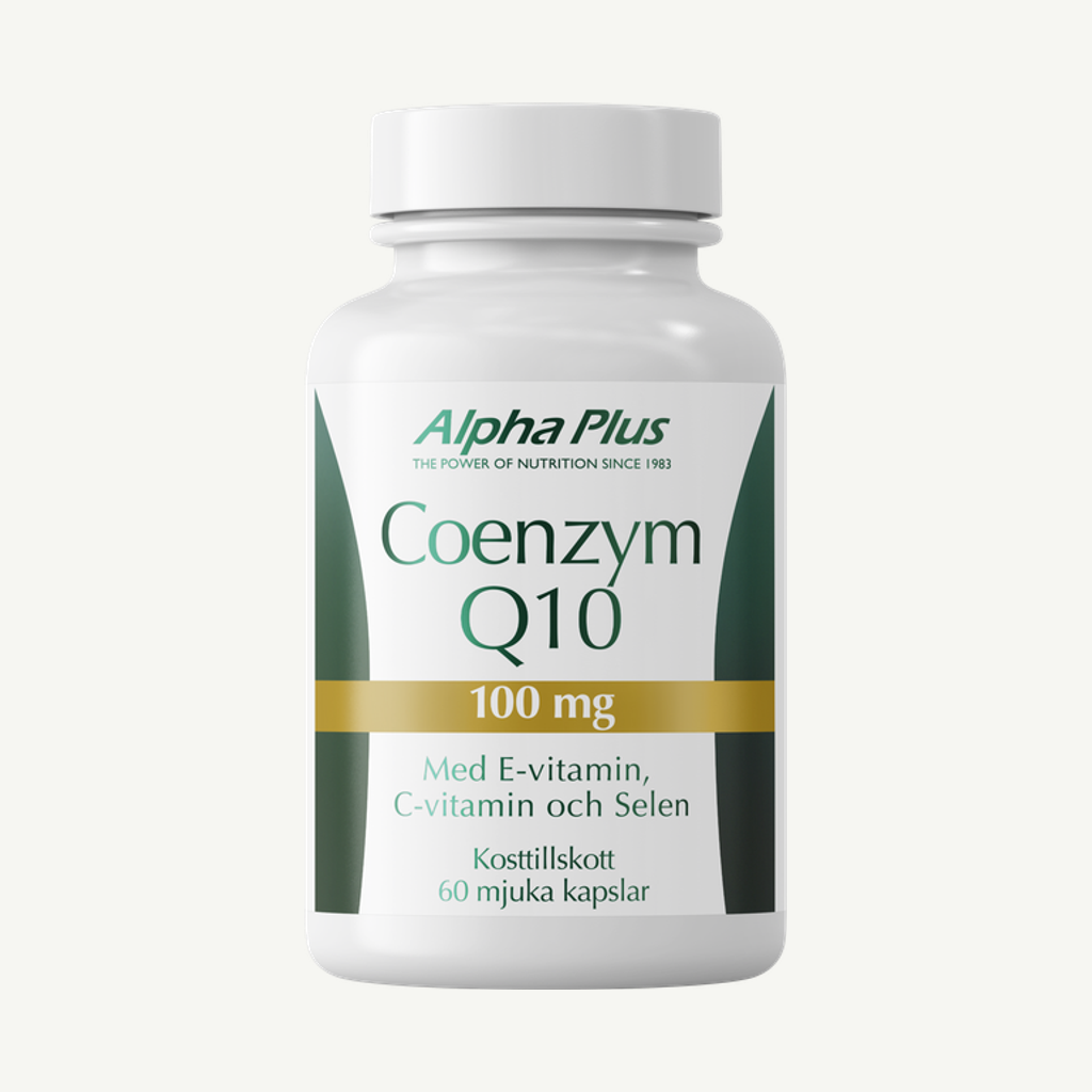 Förpackningen till Coenzym Q10 100 mg 60 mjuka kap