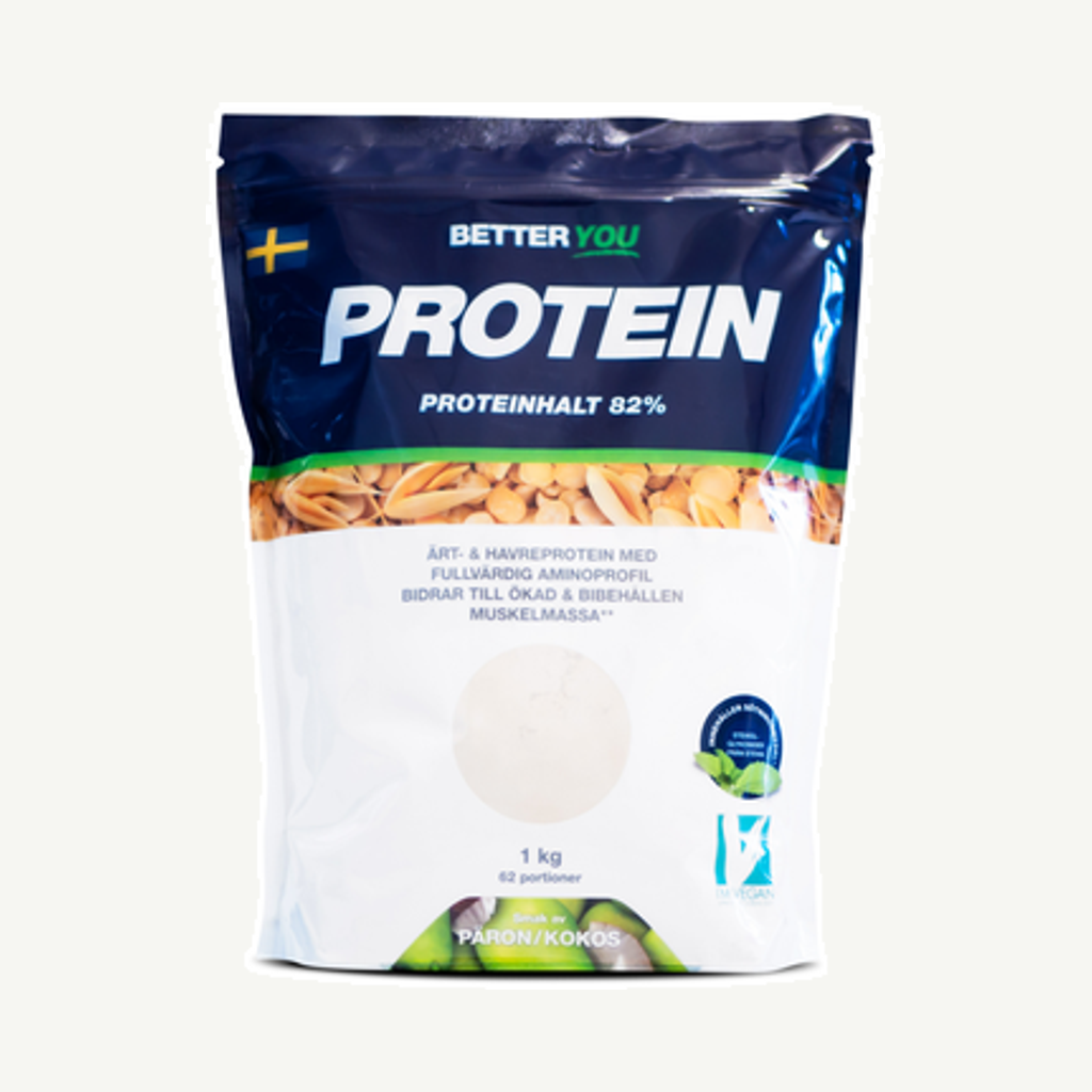 Förpackningen till Ärt-Havreprotein Päron/Kokos 1kg