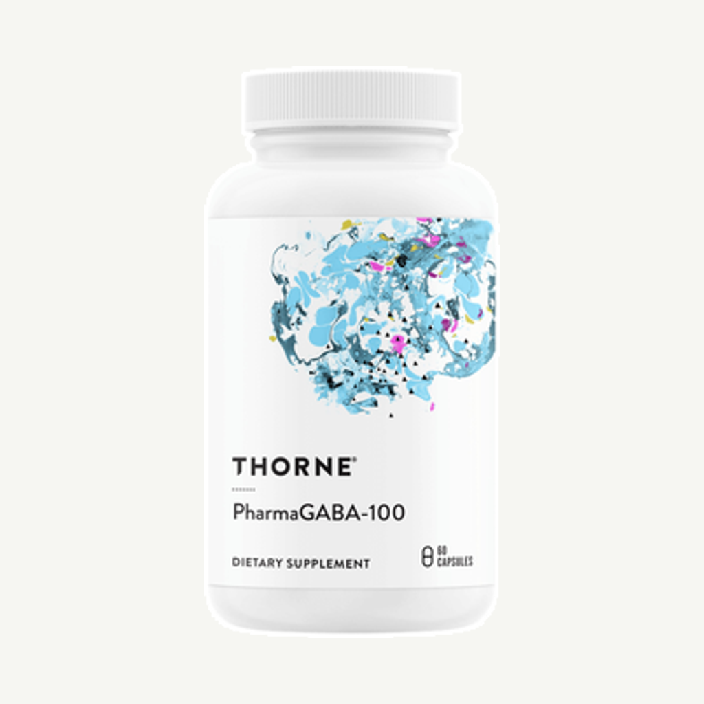 Förpackningen till Thorne PharmaGABA-100 60 kapslar