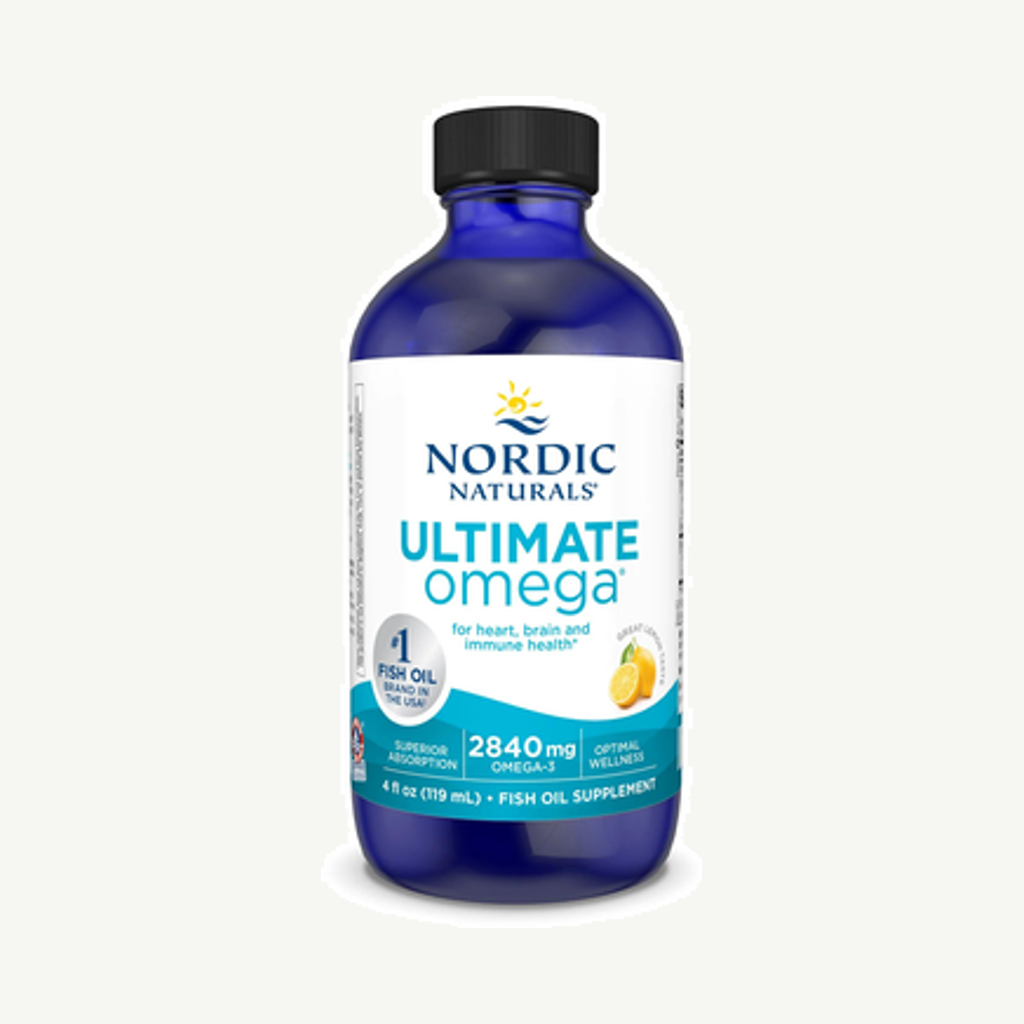 Förpackningen till Ultimate Omega Lemon 2840mg 119ml