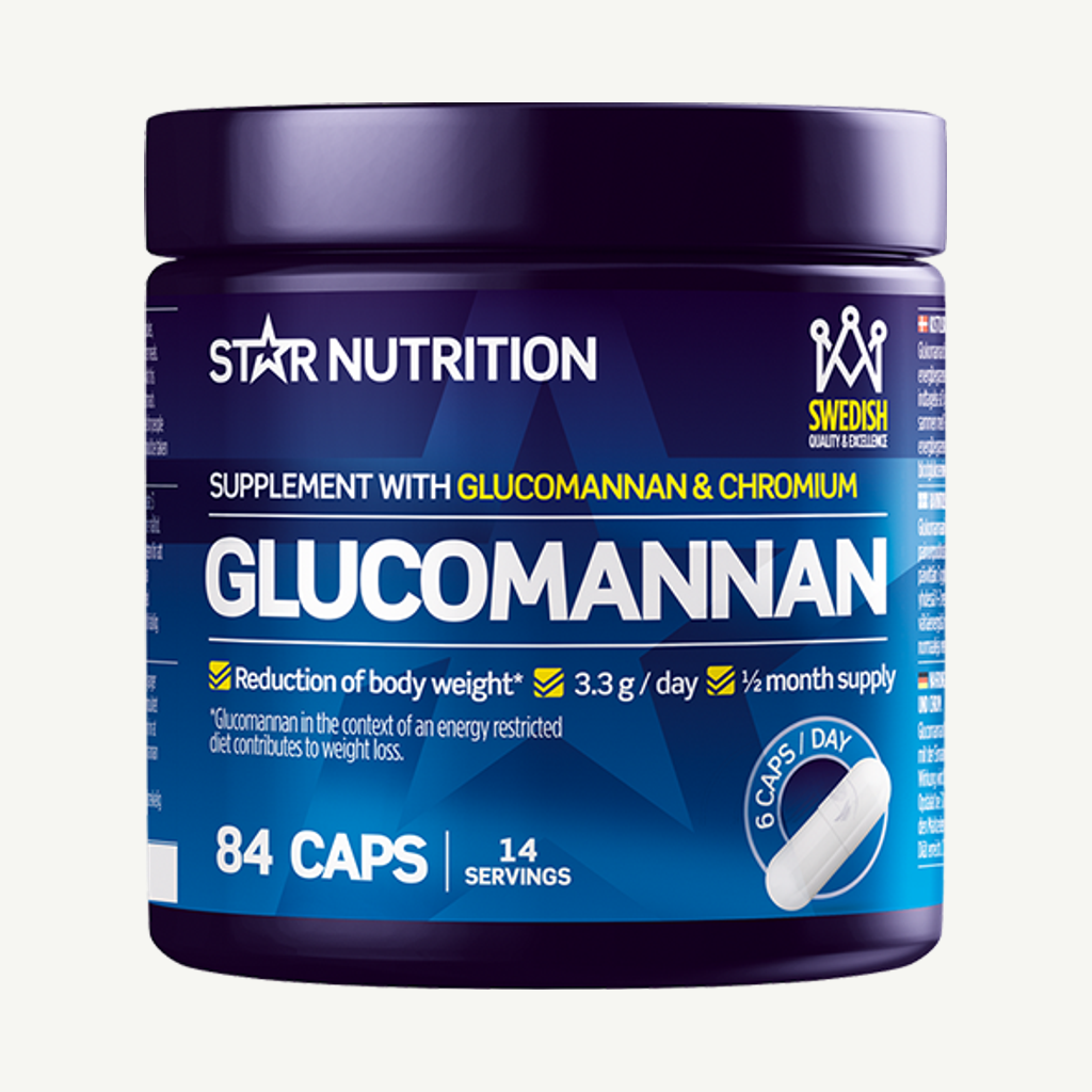 Förpackningen till Glucomannan Fettförbrännare 84 Kapslar
