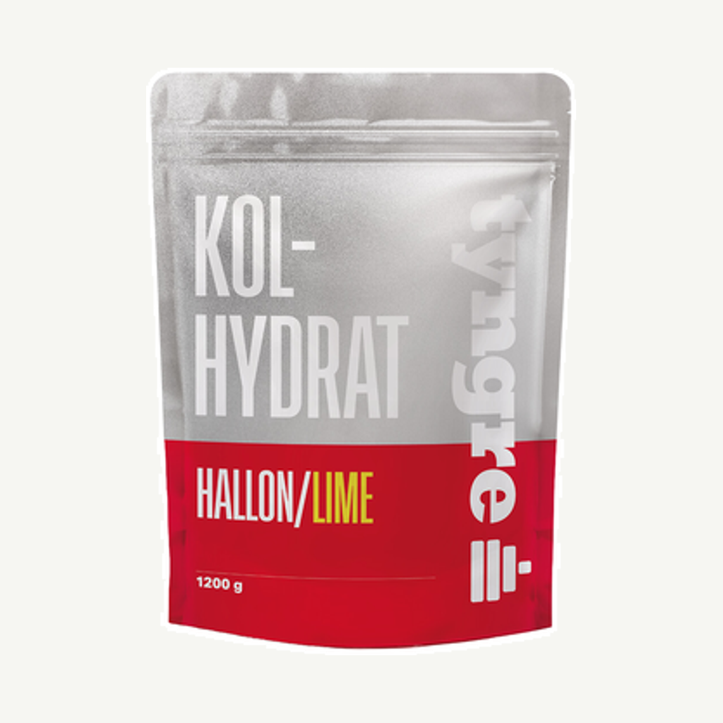 Förpackningen till Kolhydrat Hallon/Lime 1200g