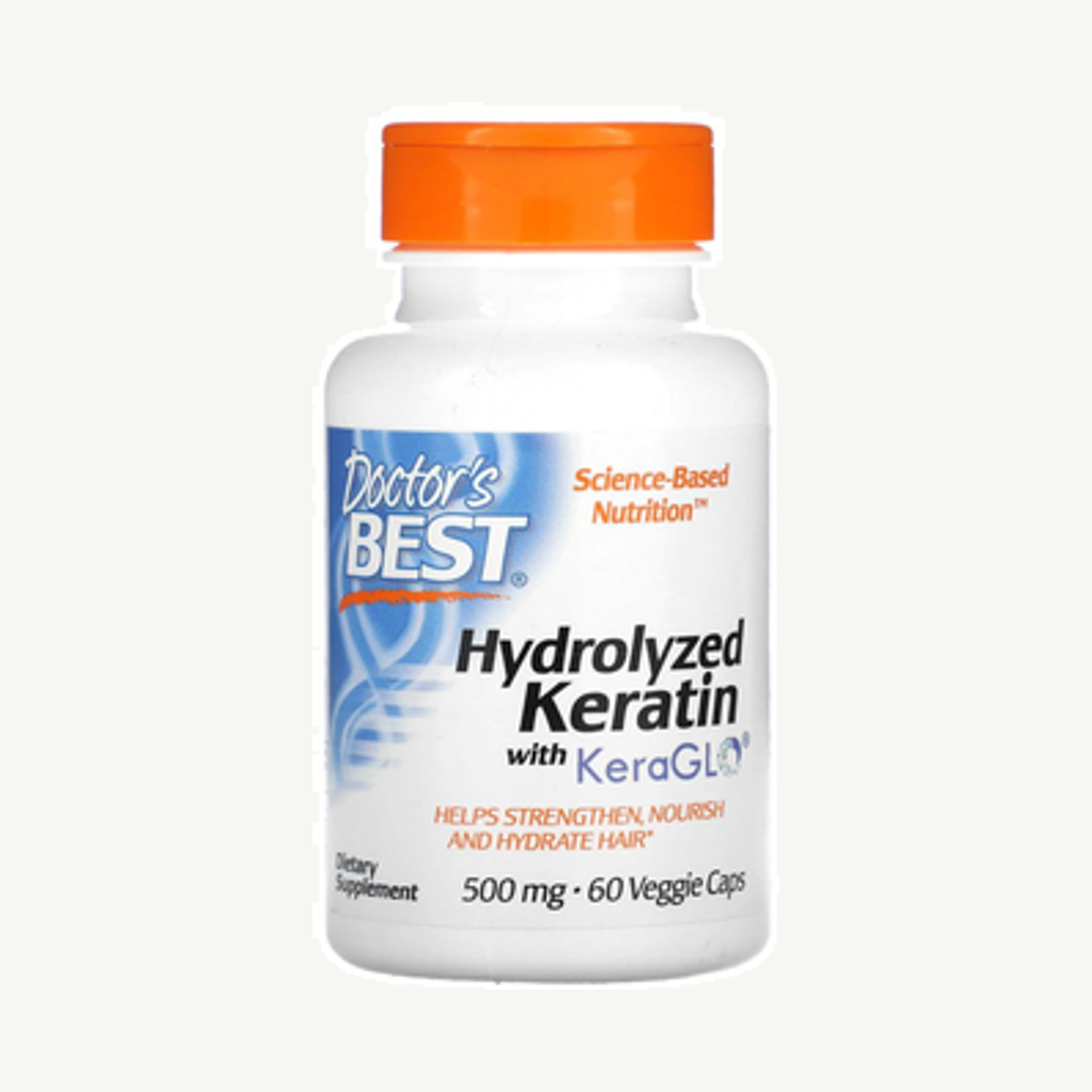 Förpackningen till Hydrolyzed Keratin 500mg 60k