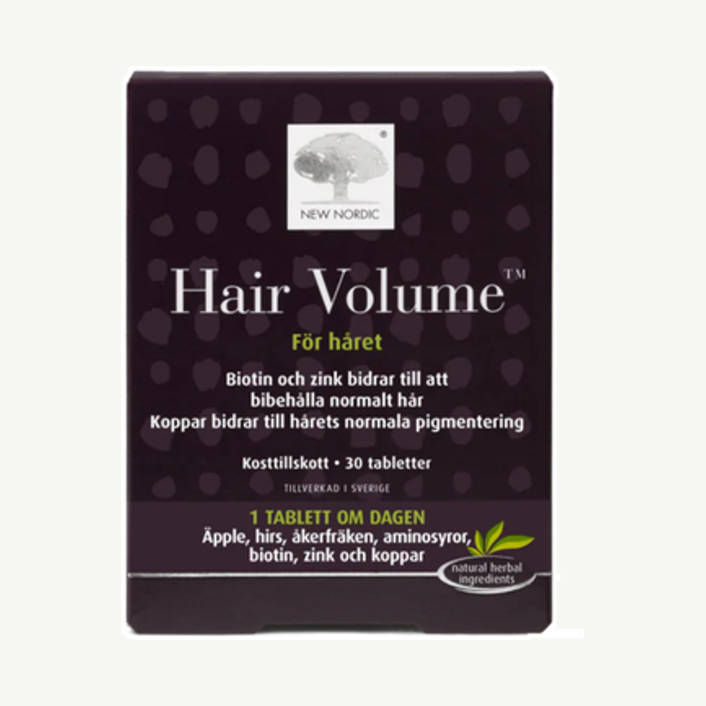 Förpackningen till Hair Volume 30t