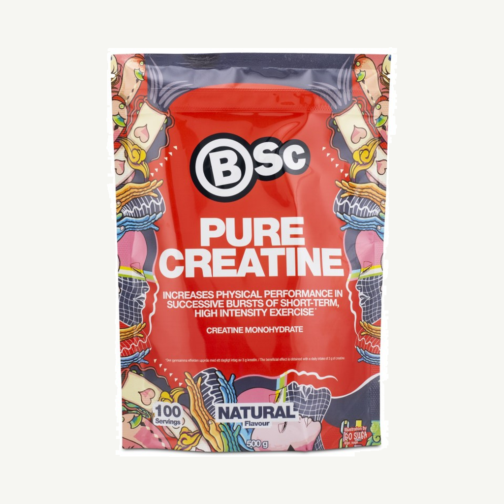 Förpackningen till Pure Creatine Naturell 500 g