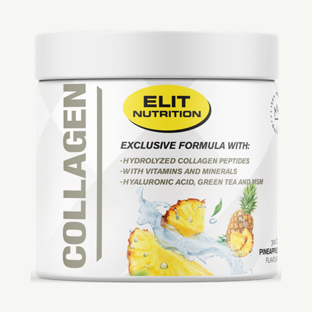 Förpackningen till Elit Nutrition Collagen Pulver Annanas 300 g