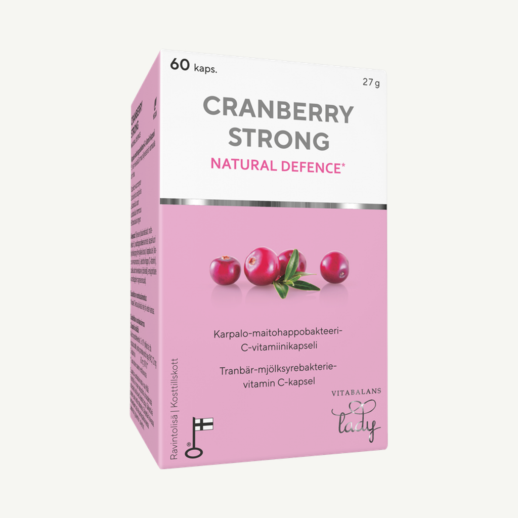 Förpackningen till Vitabalans Cranberry Strong 60 kapslar
