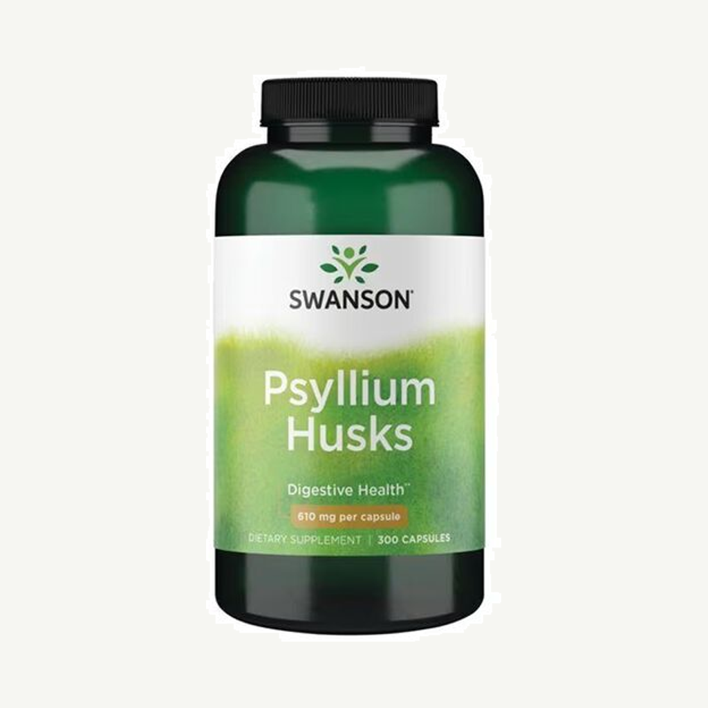 Förpackningen till Psyllium Husks 610 mg 300 kapslar