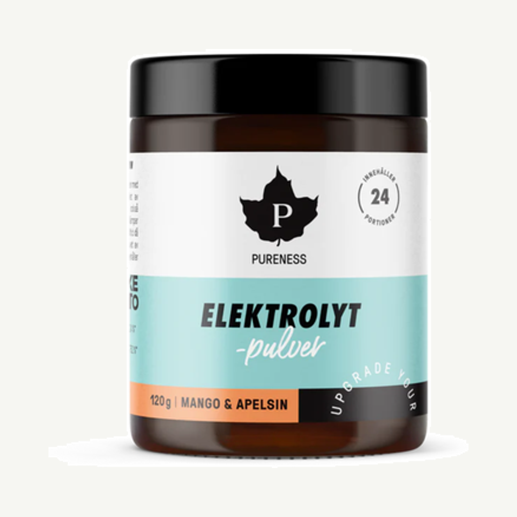 Förpackningen till Elektrolytpulver Mango & Apelsin 120g