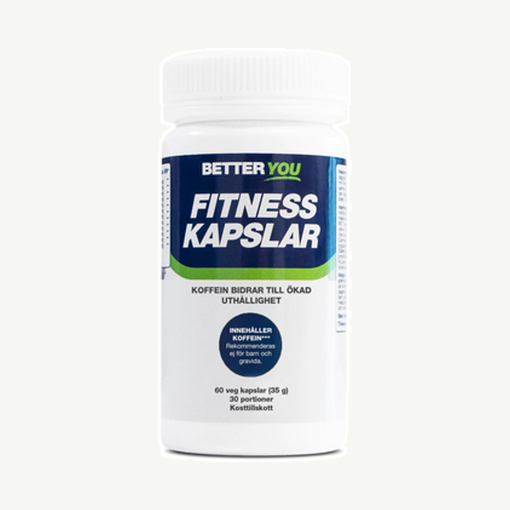 Förpackningen till Fitnesskapslar med Koffein 60k