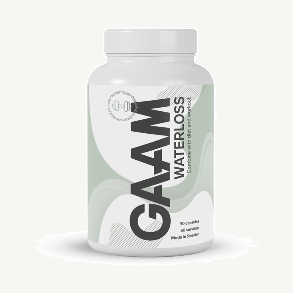 Förpackningen till GAAM Waterloss 90 caps