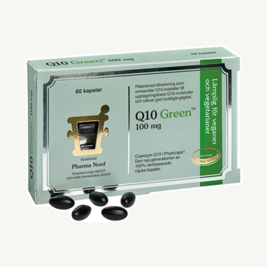 Förpackningen till Q10 Green 100mg 60k