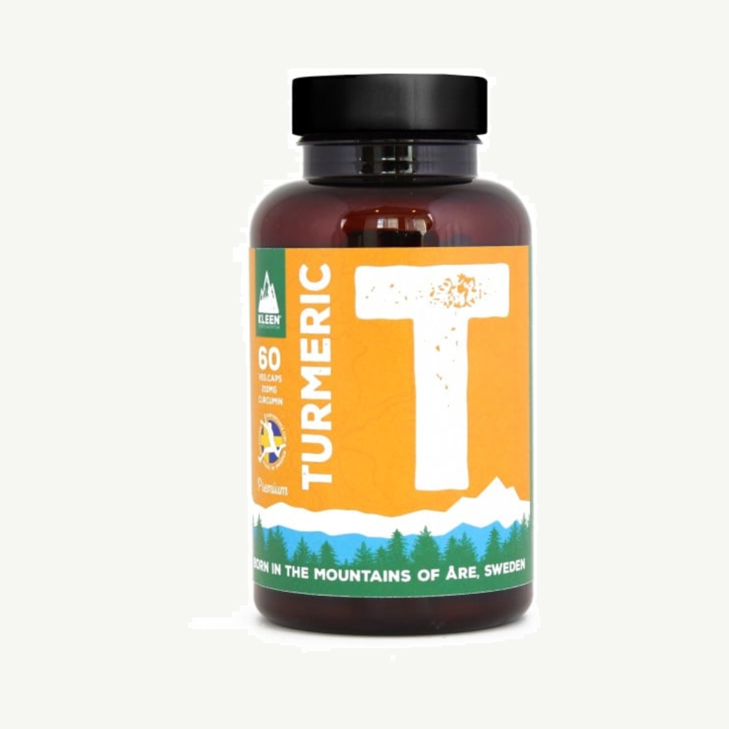 Förpackningen till Kleen Turmeric 60 kapslar