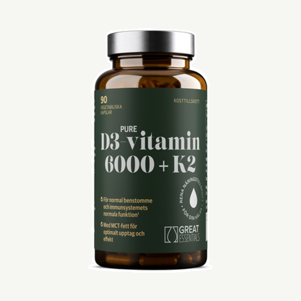 Förpackningen till D3-vitamin 6000IE + K2 90k