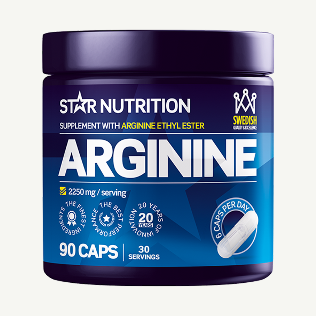 Förpackningen till Arginine PWO 90 Kapslar