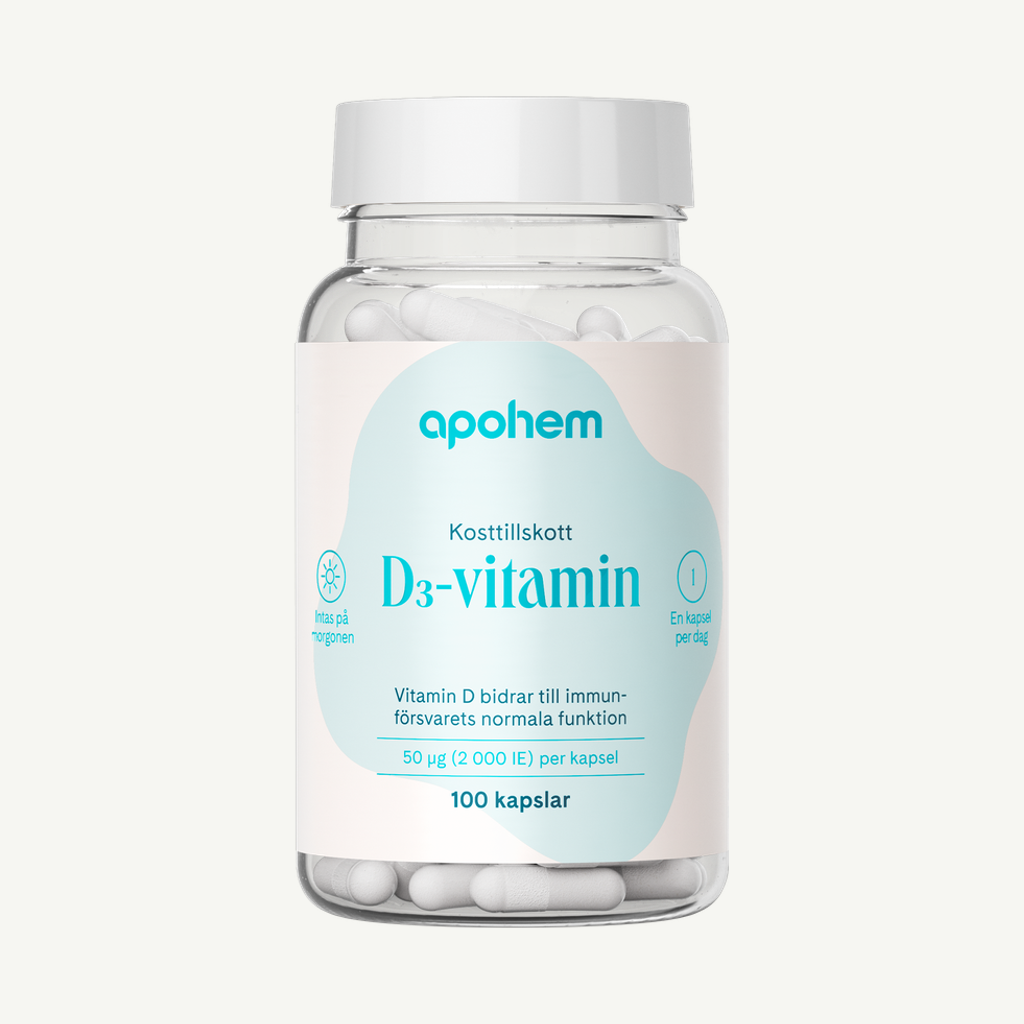 Förpackningen till Apohem D-vitamin 50 µg 100 kapslar