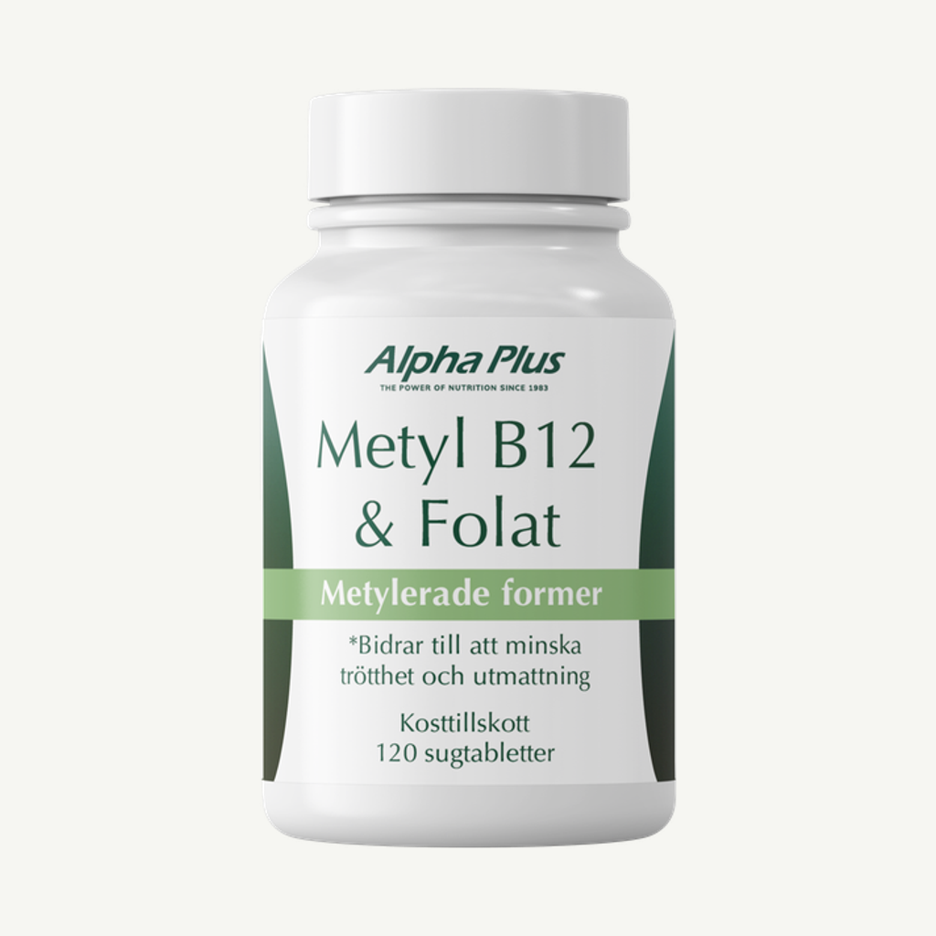 Förpackningen till Metyl B12 & Folat 120 sugtabletter
