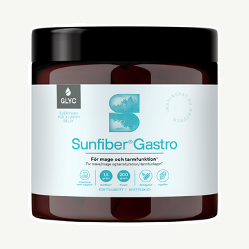 Förpackningen till Sunfiber Gastro 200g