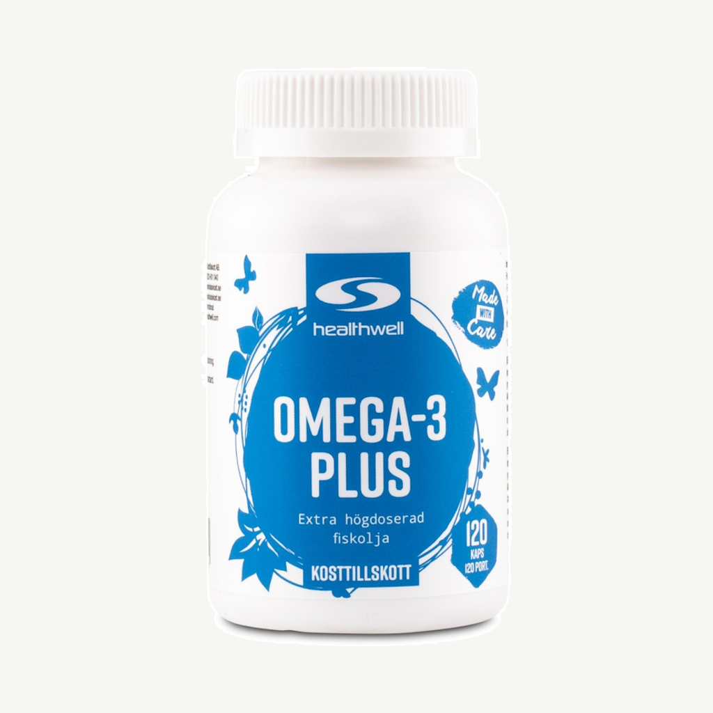 Förpackningen till Healthwell Omega-3 Plus