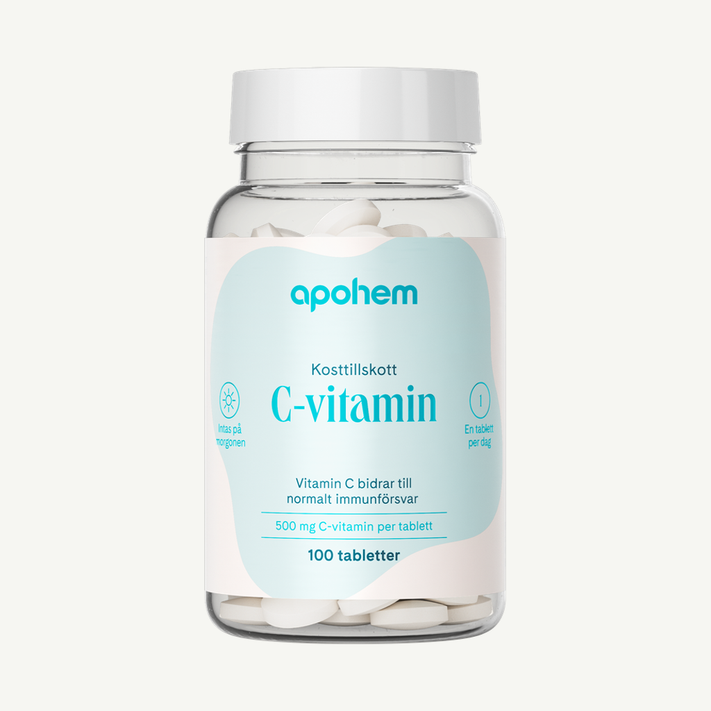 Förpackningen till Apohem C-vitamin 500 mg 100 tabletter