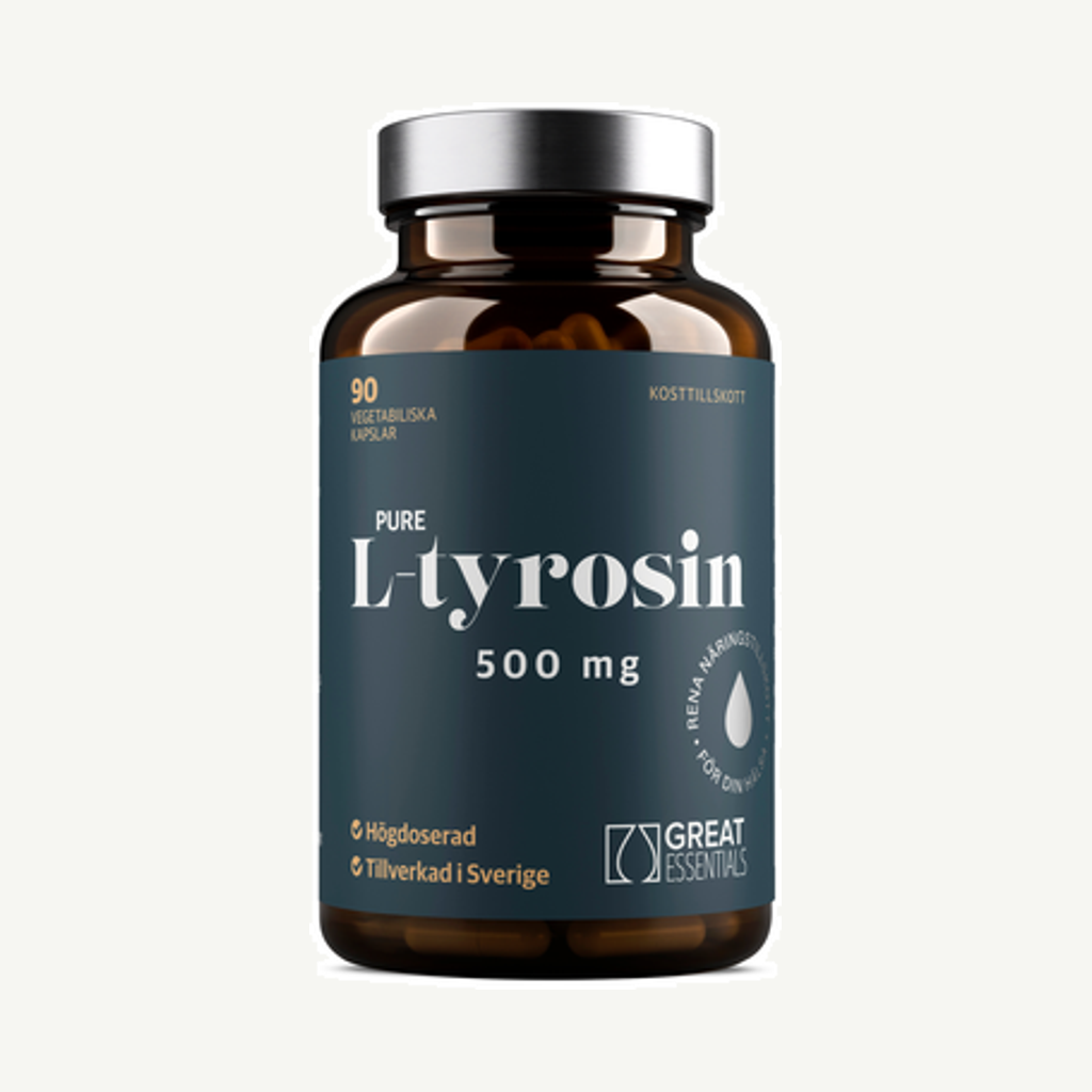 Förpackningen till L-tyrosin 500mg 90k