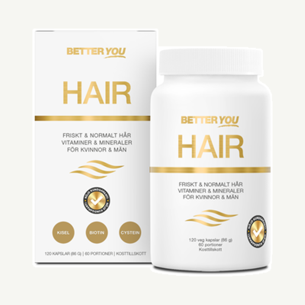 Förpackningen till HAIR Vegan 120k