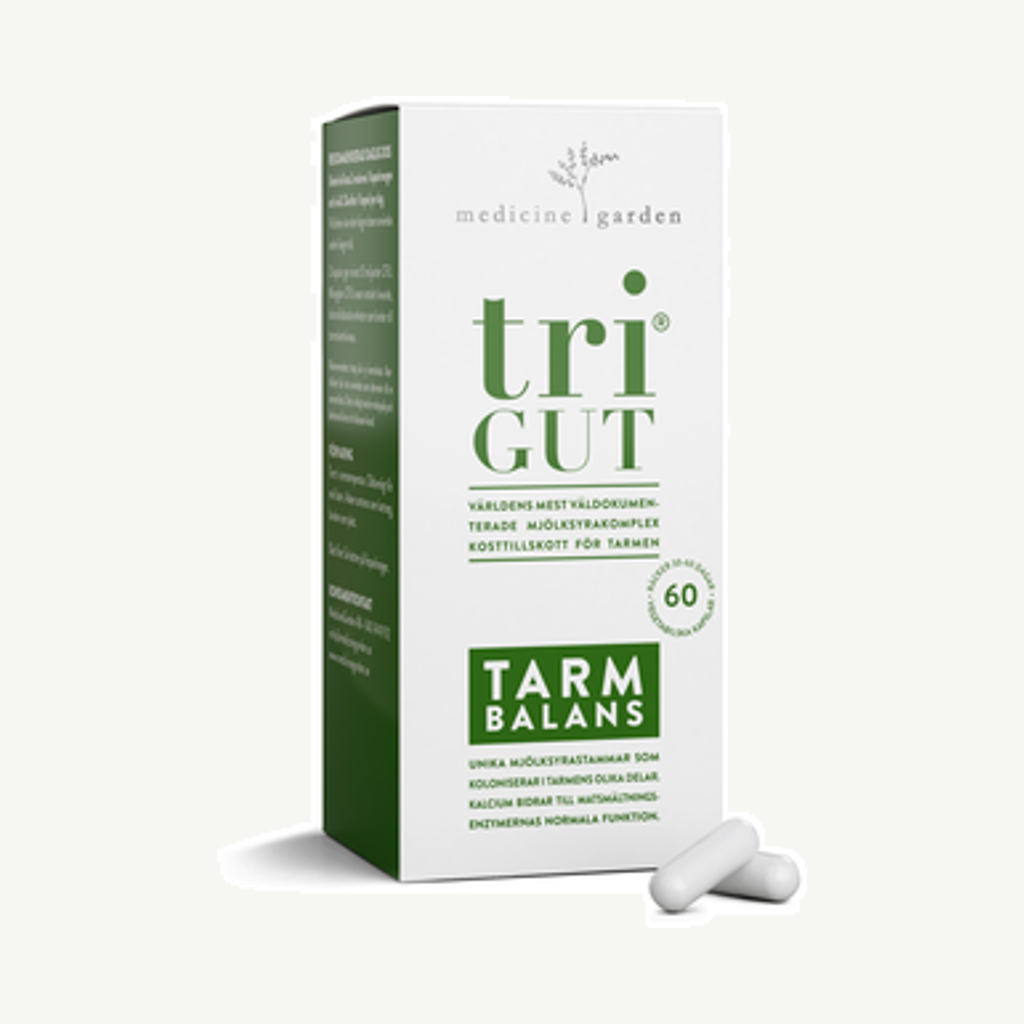 Förpackningen till triGUT Tarmbalans 60k