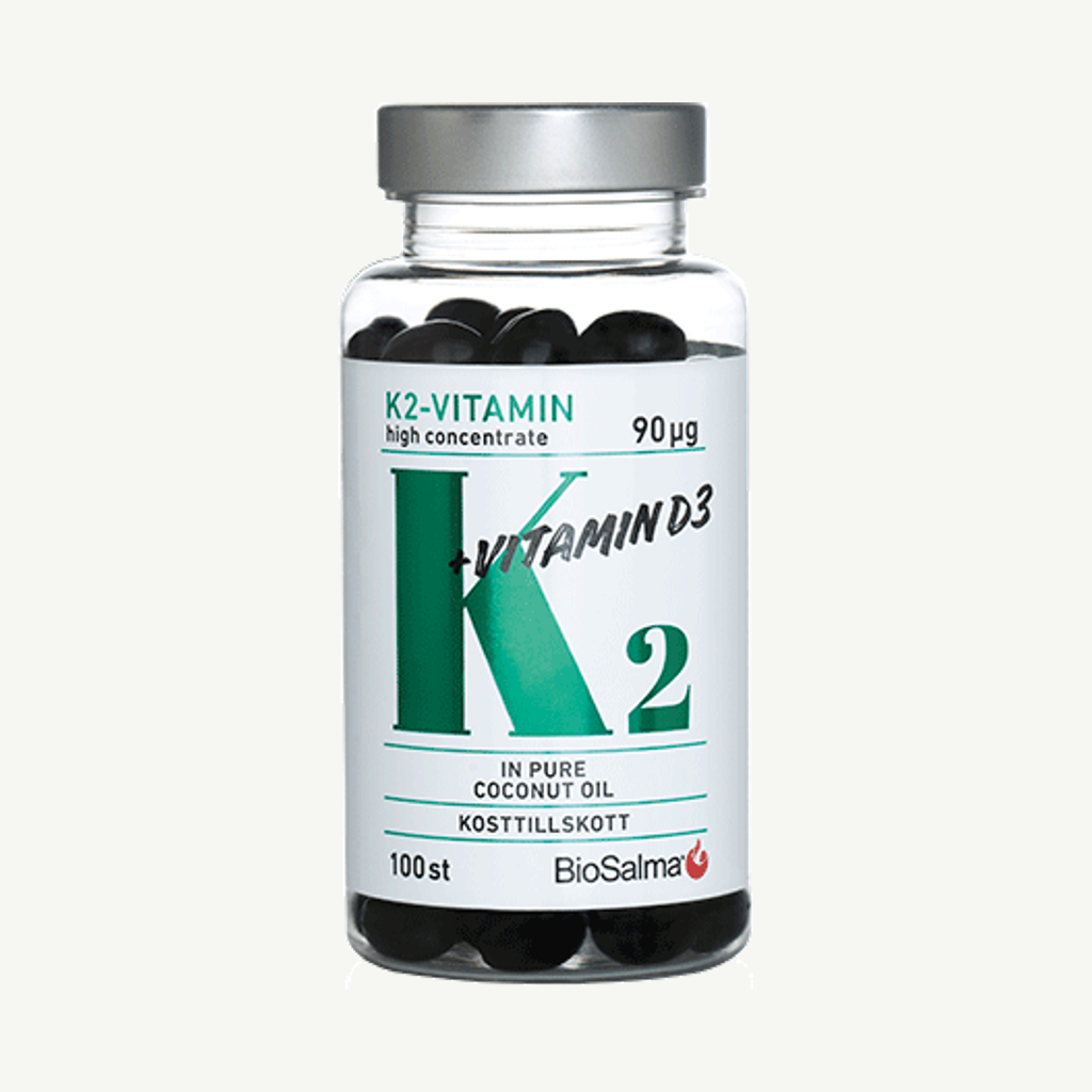 Förpackningen till K2-VITAMIN 90μg+ D3-VITAMIN 25μg
