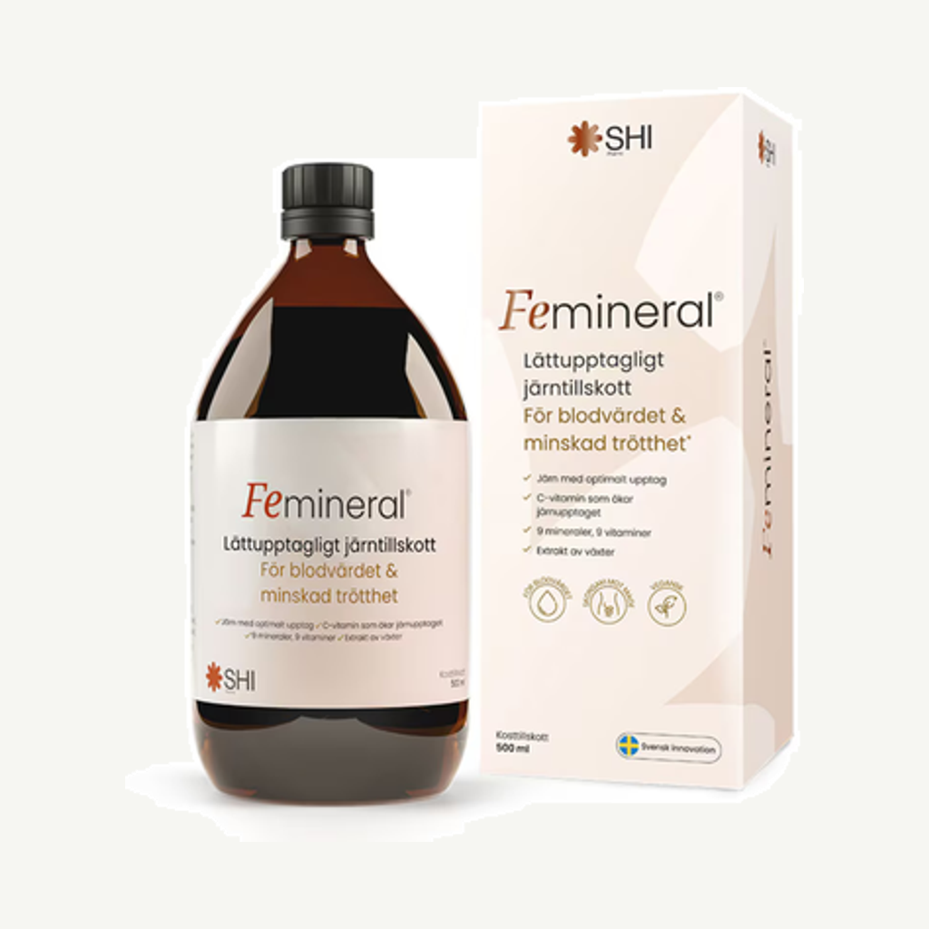 Förpackningen till Femineral Kvinna 500ml
