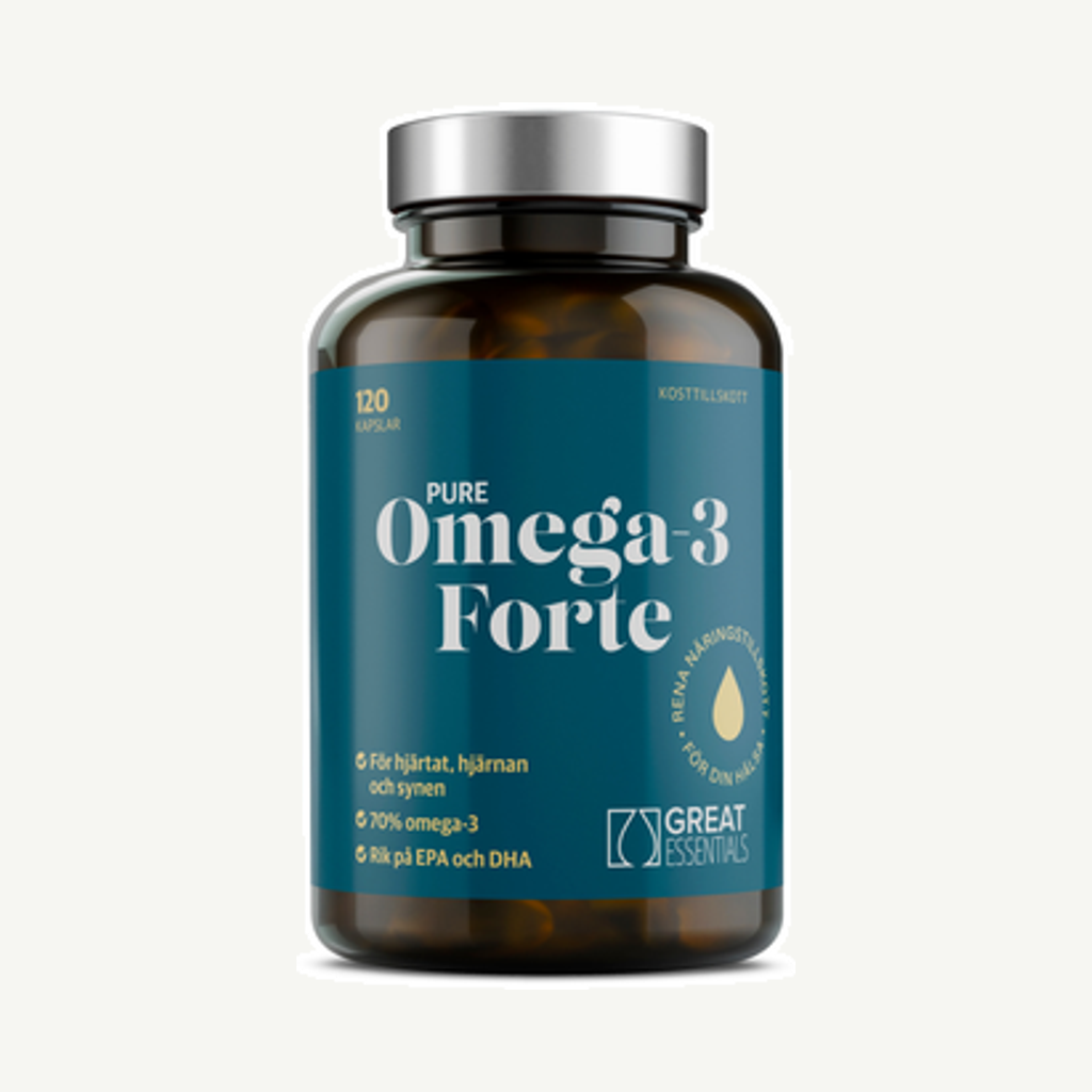 Förpackningen till Omega-3 Forte Vildfångad Fisk 1200mg 120k