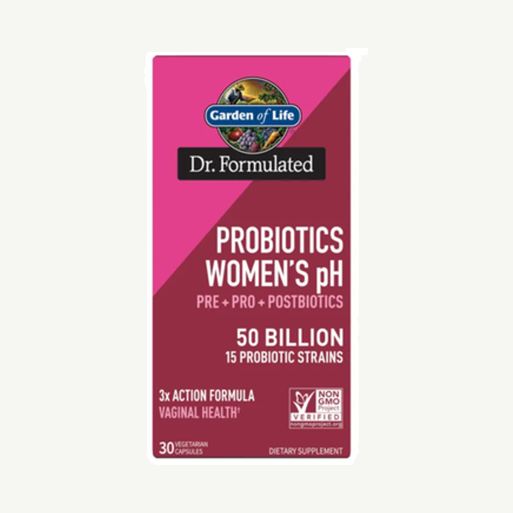 Förpackningen till Dr Formulated Probiotics Women's pH 30k