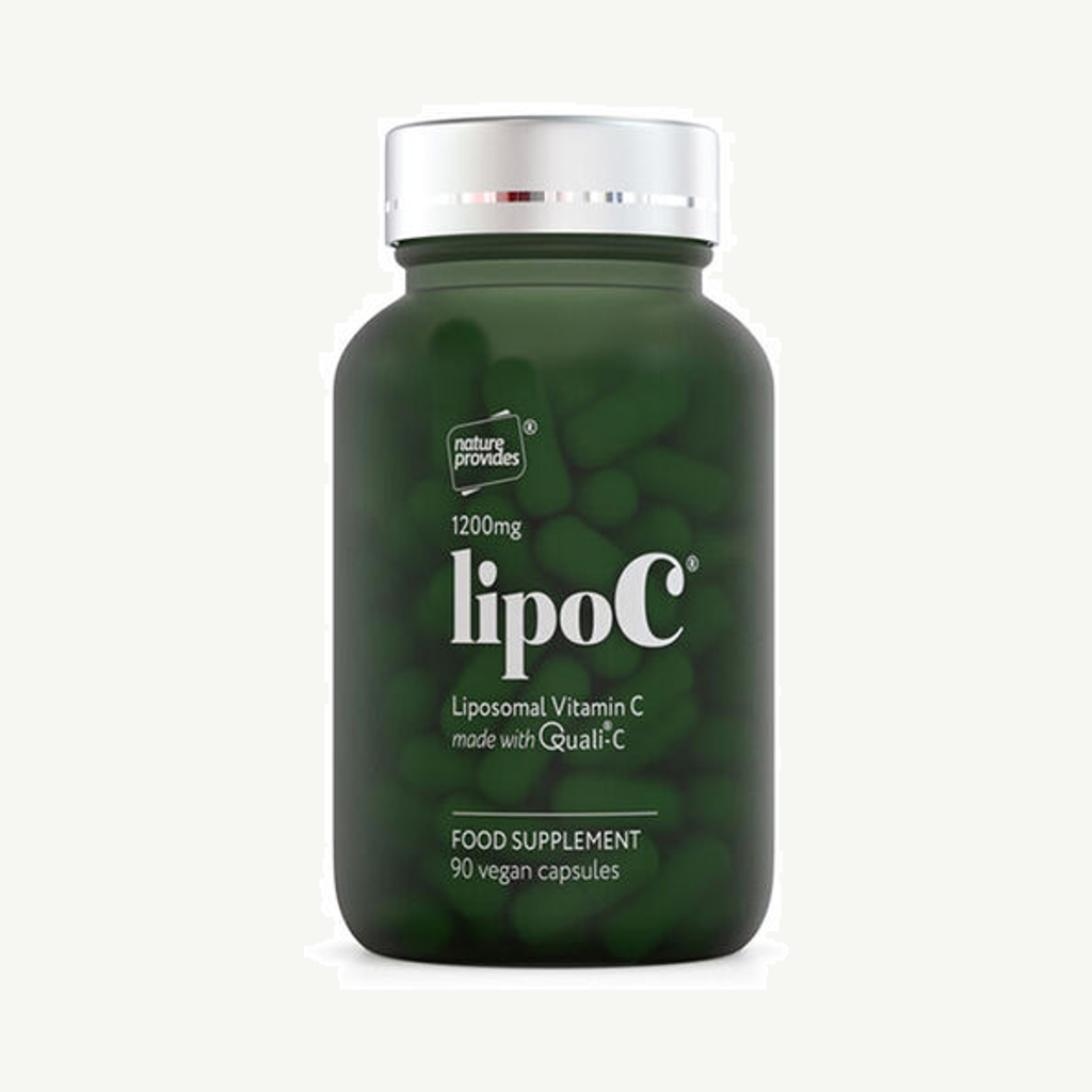 Förpackningen till lipoC® Lipomsomal C-vitamin 90 kapslar