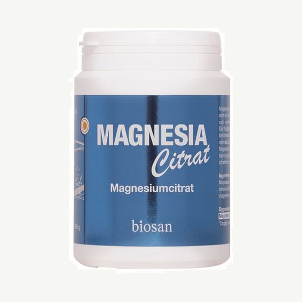 Förpackningen till Magnesia Citrat 160 tabletter