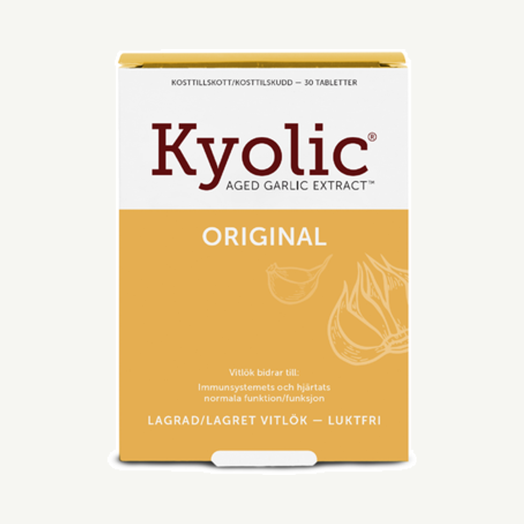Förpackningen till Kyolic Original 600mg 30t