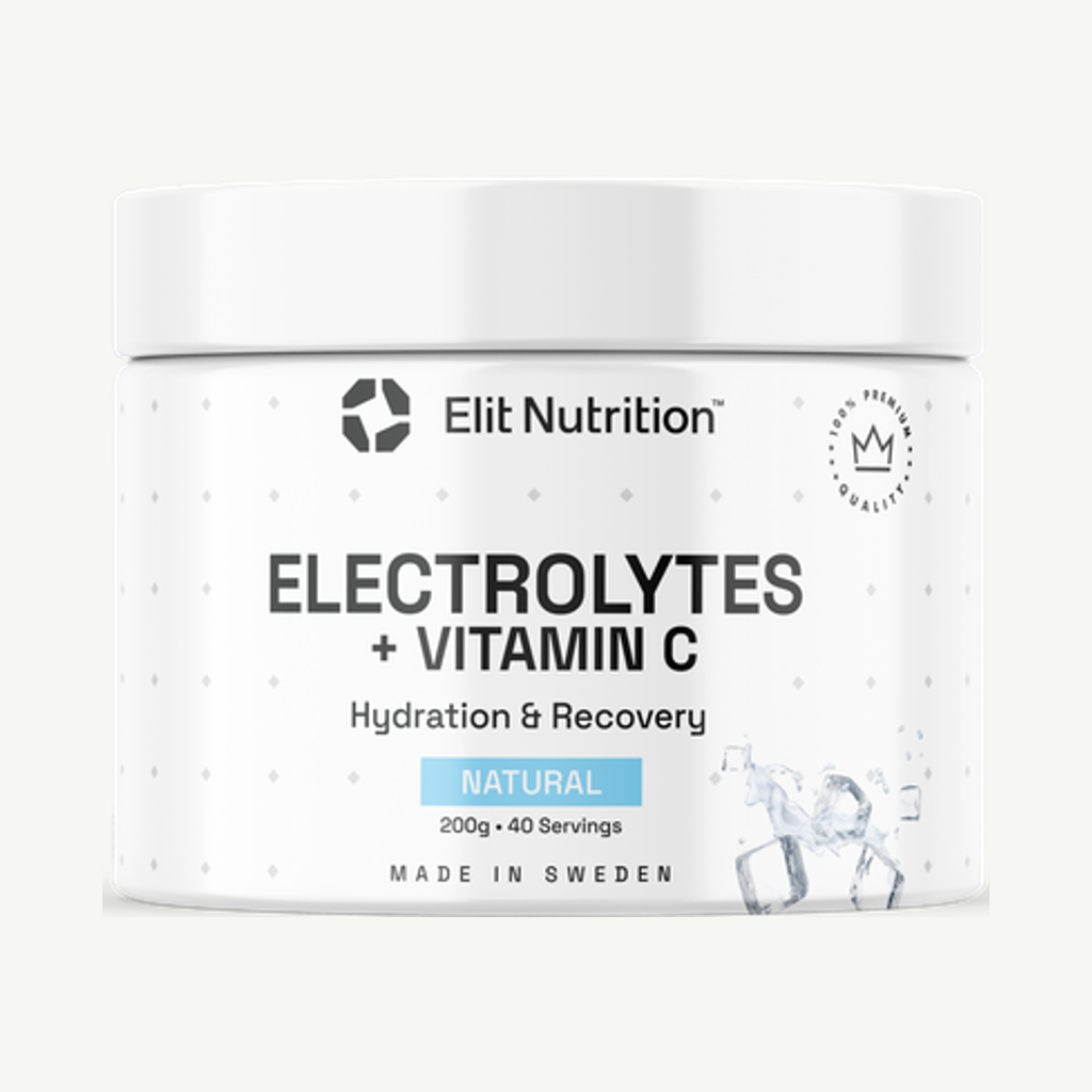 Förpackningen till Elit Nutrition Electrolytes + Vitamin C 300 g - Natural