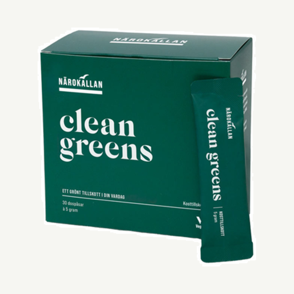 Förpackningen till Närokällan Clean Greens 30 st