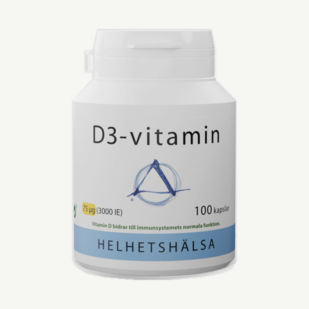 Förpackningen till D3-vitamin 75 µg, 100 kapslar