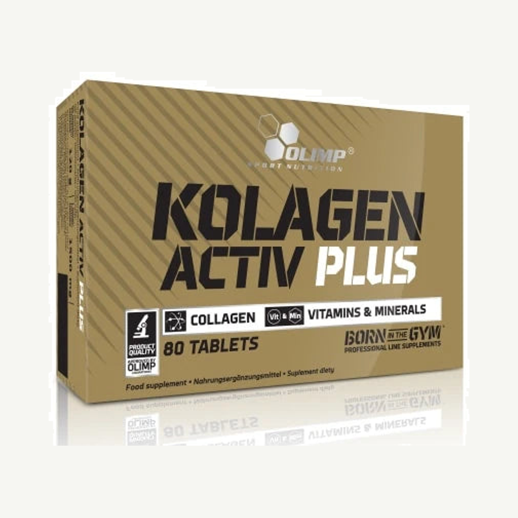 Förpackningen till Olimp Kolagen Activ Plus 80 tabs
