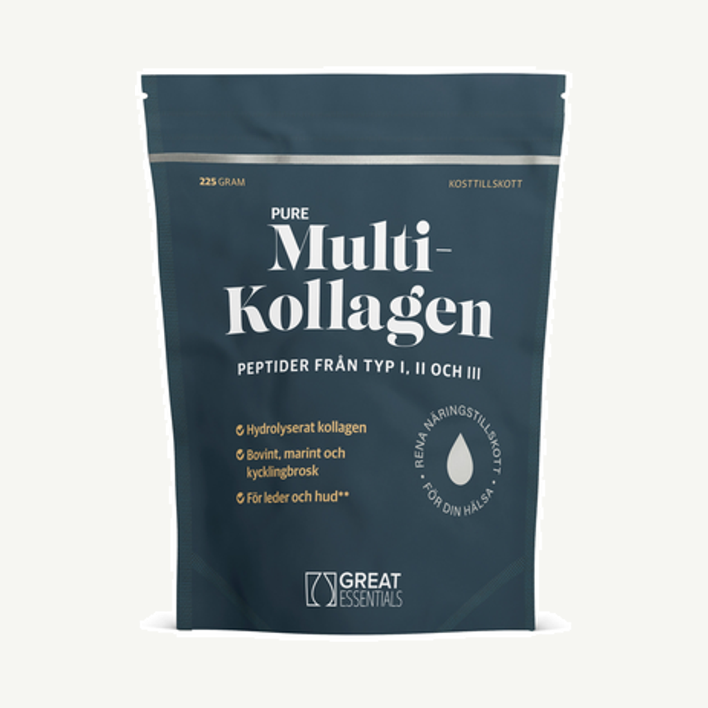 Förpackningen till Multi Kollagenpeptider I II III 225g