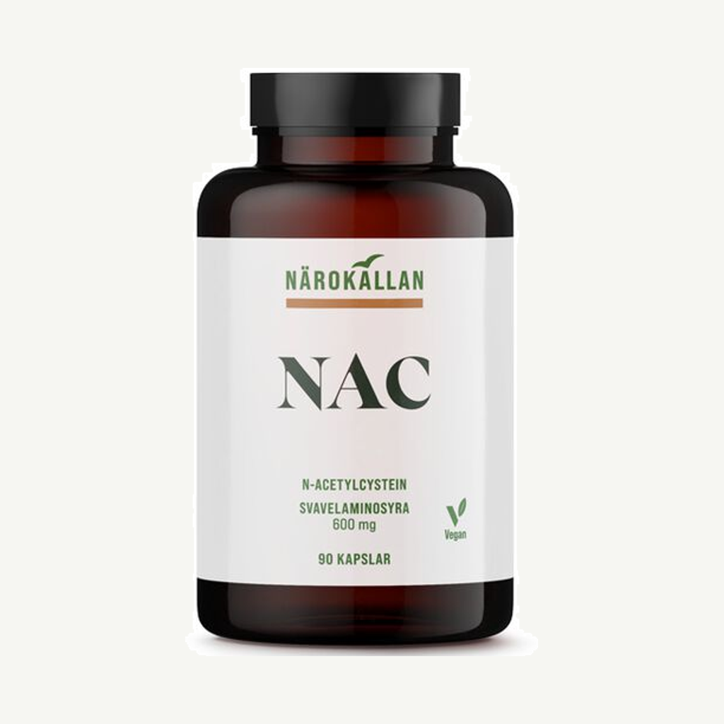 Förpackningen till NAC N-Acetyl Cystein 600 mg 90 kapslar