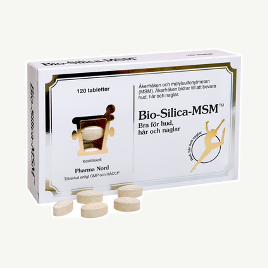 Förpackningen till Bio-Silica-MSM 120t