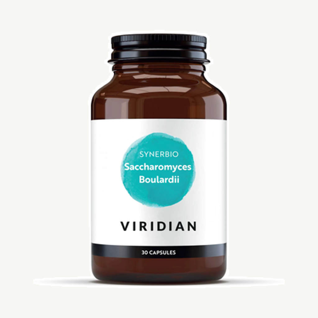 Förpackningen till Synerbio Saccharomyces Boulardii 30k