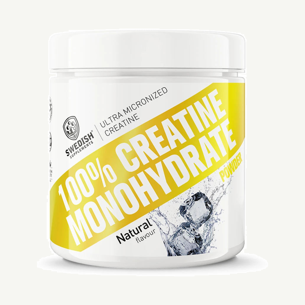 Förpackningen till Swedish Supplements Creatine Monohydrate 250 g